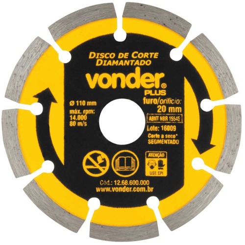 Disco de corte para concreto e alvenaria